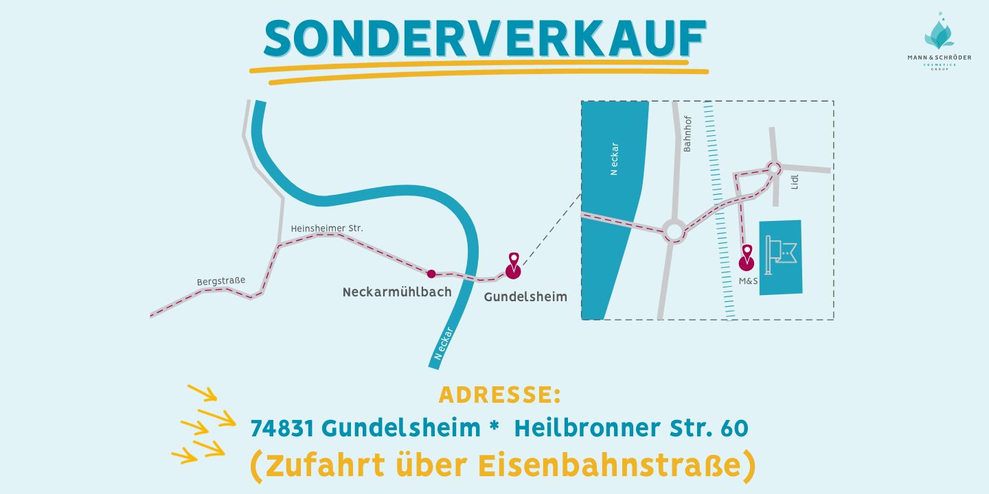Sonderverkauf MANN & SCHRÖDER COSMETICS GROUP Anfahrtsskizze
